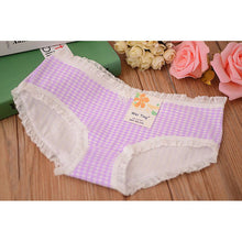 Underwear Cotton Panties 10 Color Cute Lady Sexy Plaid Underwear Comfortable Lingerie Girl Briefs PY3 J4U66