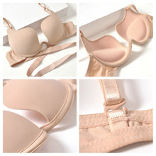 Underwire Adjusted-Straps Bra For Women Deep U Low Cut Invisible Women Intimates Solid Sexy Seamless Push Up Bras J4U66