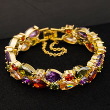 unique bracelets banglescolorful zircon bracelet gold plate women bracelet jewelry for girl wedding party gift J4U66