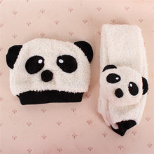 Unisex 1-3Y Baby Girls Boys Hats Neckerchief+Beanie Hat and Scarf Set Cartoon Panda Cap New J4U66