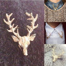 Animal Xmas Popular Brooches Styling Jewelry S Cute Gold Plated Deer Antlers Head Pin Brooches J4U66