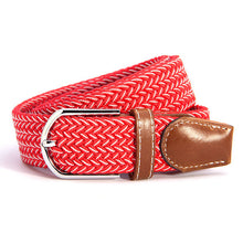 Unisex Canvas Woven Leather Pin Webbing Metal Buckle Elastic Waist Belt Men Waistband J4U66