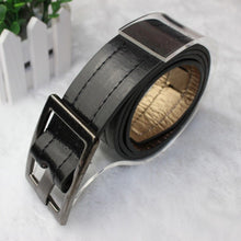 Faux Leather Waist Belts Edge Sewing Thread Buckle Belt Men Women Black White Accessories J4U66