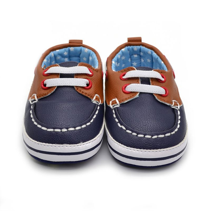 Unisex PU leather jacket casual Round Toe Soft Leather shoes J4U66