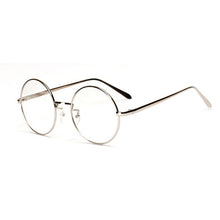 unisex women men  retro metal frame round glasses clear lens nerd eyewear J4U66