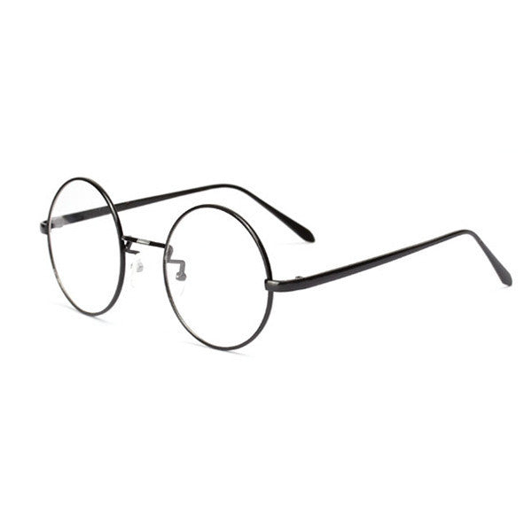 unisex women men  retro metal frame round glasses clear lens nerd eyewear J4U66