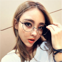 unisex women men  retro metal frame round glasses clear lens nerd eyewear J4U66