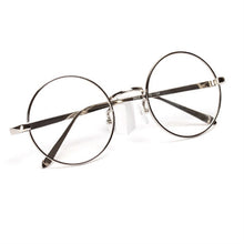 unisex women men  retro metal frame round glasses clear lens nerd eyewear J4U66