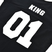 Valentine Shirts Woman Cotton King Queen 01 Funny Letter Print Couples Leisure T-shirt Man Tshirt Short Sleeve O neck T-shirt J4U66