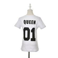 Valentine Shirts Woman Cotton King Queen 01 Funny Letter Print Couples Leisure T-shirt Man Tshirt Short Sleeve O neck T-shirt J4U66