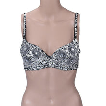 Valentine's Day Sexy Bras Women Party Punk Goth Chrysanthemum Silver Studded Bra Sexy Bras for women J4U66