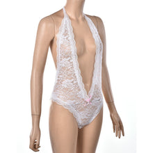 Valentine's day sexy lingerie White black lace deep_v neck sexy underwear erotic lingerie sexy costumes J4U66