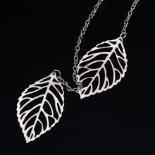 valentines gift simple hollow double leaf pendant necklace bohemian necklaces for women girls vintage jewelry J4U66