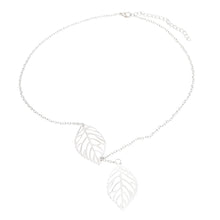 valentines gift simple hollow double leaf pendant necklace bohemian necklaces for women girls vintage jewelry J4U66