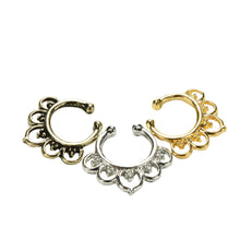 Variety Fake Septum Nose Rings Crystal Gold Faux Piercing Nose Studs Body Hoop Nose Ring For Women Septum Clip Jewelry J4U66