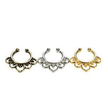 Variety Fake Septum Nose Rings Crystal Gold Faux Piercing Nose Studs Body Hoop Nose Ring For Women Septum Clip Jewelry J4U66