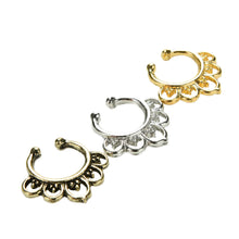 Variety Fake Septum Nose Rings Crystal Gold Faux Piercing Nose Studs Body Hoop Nose Ring For Women Septum Clip Jewelry J4U66