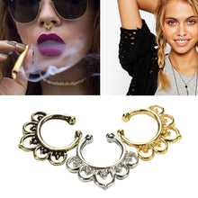 Variety Fake Septum Nose Rings Crystal Gold Faux Piercing Nose Studs Body Hoop Nose Ring For Women Septum Clip Jewelry J4U66