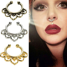 Variety Fake Septum Nose Rings Crystal Gold Faux Piercing Nose Studs Body Hoop Nose Ring For Women Septum Clip Jewelry J4U66