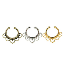 Variety Fake Septum Nose Rings Crystal Gold Faux Piercing Nose Studs Body Hoop Nose Ring For Women Septum Clip Jewelry J4U66