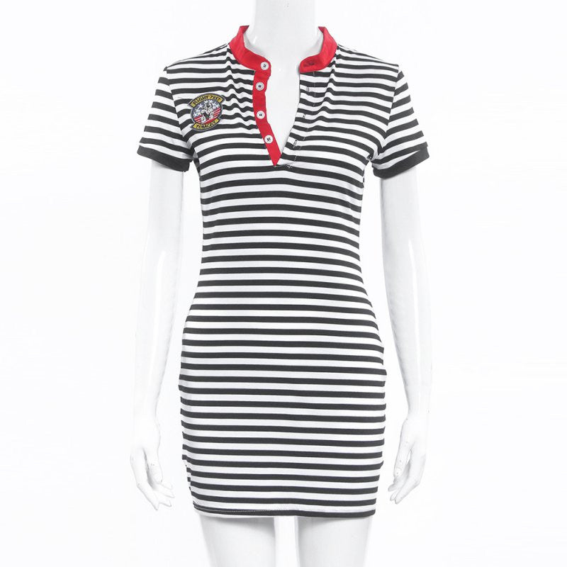 Vestidos Women Stripe Bodycon Dress Casual White Plus Size Sexy Slim Mini Dresses J4U66