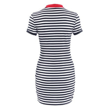 Vestidos Women Stripe Bodycon Dress Casual White Plus Size Sexy Slim Mini Dresses J4U66