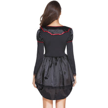 vetement femme sexi woman lingerie evil queen role play uniform cosplay costume stand neck lantern sleeve lace halloween dress J4U66
