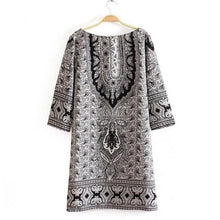 Vintage Bohemian Women Dress Casual Half Sleeve Totem Floral Print Slim Bodycon Bandage Dress vestido de festa robe J4U66