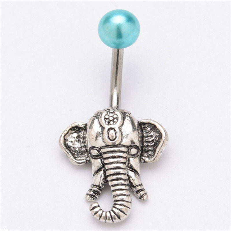 Vintage Classic Elephant Navel Belly Button Rings Steel Belly Bars Navel Piercing S Body Jewelry J4U66