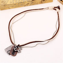 Vintage Design Leather Hemp Metal Handmade Surfer Necklace Choker For MEN J4U66