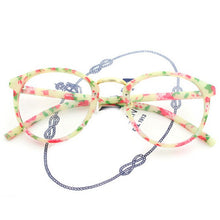 Vintage Optical Men Leopard Floral Frame Eyeglasses Plain Mirror Glasses Round PY6 J4U66