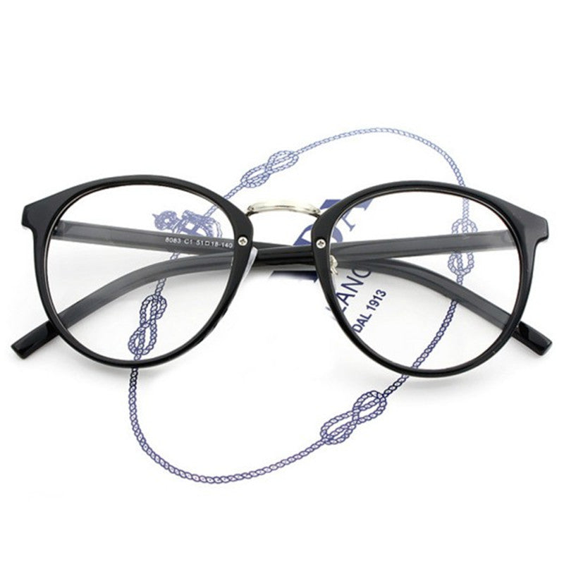 vintage optical women men leopard floral frame eyeglasses plain mirror glasses round J4U66