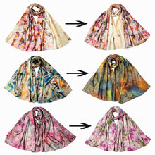 vintage silk scarf women scarves shawls ladies rose feather butterfly printed soft pashmina femme J4U66