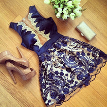 Vintage Sleeveless Backless Dress Women Mini Lace Dresses Floral Print Elegant Sexy Perspective Dress Vestidos J4U66