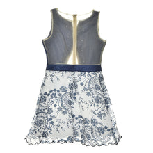 Vintage Sleeveless Backless Dress Women Mini Lace Dresses Floral Print Elegant Sexy Perspective Dress Vestidos J4U66