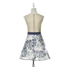 Vintage Sleeveless Backless Dress Women Mini Lace Dresses Floral Print Elegant Sexy Perspective Dress Vestidos J4U66