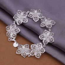 Vintage Trendy Flower Bracelet Women Girls Hollow Bracelets Bangles Jewelry Strand Bracelet J4U66