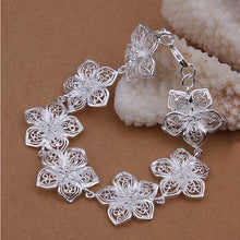 Vintage Trendy Flower Bracelet Women Girls Hollow Bracelets Bangles Jewelry Strand Bracelet J4U66