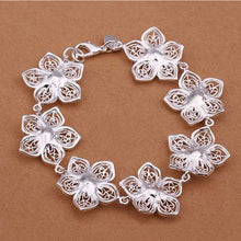 Vintage Trendy Flower Bracelet Women Girls Hollow Bracelets Bangles Jewelry Strand Bracelet J4U66