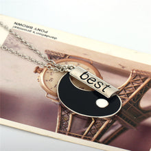 Vintage puzzle Hand Stamped Friendship yin yang puzzle pendant chain Necklace unique personalized for friendship/Valentine's Day J4U66