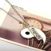 Vintage puzzle Hand Stamped Friendship yin yang puzzle pendant chain Necklace unique personalized for friendship/Valentine's Day J4U66