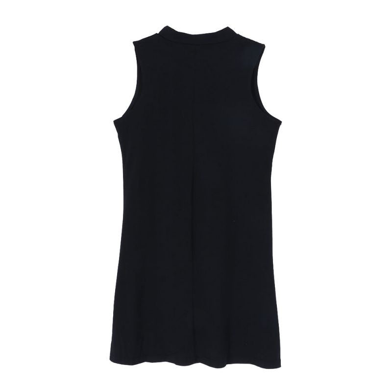 Vogue Women's Ladies Casual Turtle Neck Sleeveless Party Mini Dress J4U66
