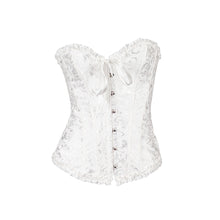 waist corsets women overbust corset strapless ribbon bow bustiercorselet with g-string J4U66