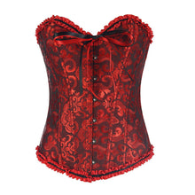 waist corsets women overbust corset strapless ribbon bow bustiercorselet with g-string J4U66