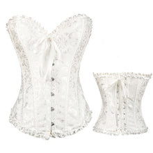 waist corsets women overbust corset strapless ribbon bow bustiercorselet with g-string J4U66