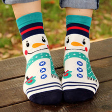 Warm Soft Cotton Cute Santa Claus Deer Socks Women Xmas Gifts  J4U66