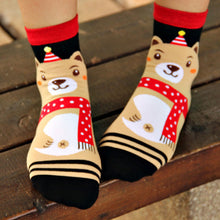 Warm Soft Cotton Cute Santa Claus Deer Socks Women Xmas Gifts  J4U66