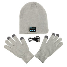 Warm Soft Smart Headset Bluetooth Wireless Beanies Hats + Gloves Set for Men Unisex Caps Headphone Speaker J4U66