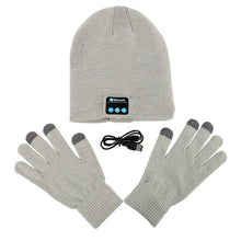 warm soft smart headset bluetooth wireless beanies hats gloves set for women men unisex caps headphone speaker J4U66