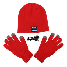 Warm Soft Smart Headset Bluetooth Wireless Beanies Hats + Gloves Set for Men Unisex Caps Headphone Speaker J4U66
